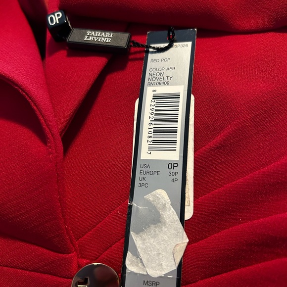 Brand New with tag Tahari 3pc red Tahari jacket with top and dress - Picture 4 of 8